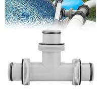 Raccord de tuyau en T pour piscine - Diamètre : 38 mm - Raccord de tuyau de piscine 3 voies - Valve 38 mm - Pièce en T de 38 mm - Rallonge de tuyau de piscine - Adaptateur pour Intex Bestway Coleman