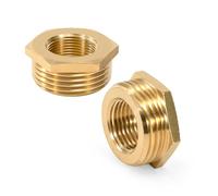 Raccord de Tuyau Fileté, 2 Pièces 1" Mâle à 1/2" Femelle Raccords Réducteur, Raccord Fileté en Laiton, Connecteur de Réduction pour Eau, Gaz, Huile, Jardin