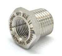 Raccord de tuyau forgé à douille de réduction en acier inoxydable 304, 1/4" NPT mâle x 1/8" NPT femelle, 3000 PSI, eau, gaz, huile