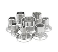 Raccord de tuyau hexagonal fileté femelle/mâle sanitaire en acier inoxydable S304 DN15-DN50 1/2", 3/4", 1", 1-1/4", 1-1/2", 2", Tri Clamp(DN50TC77.5Male)
