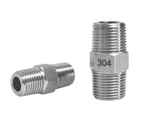 Raccord de tuyau hexagonal mâle vers mâle BSP NPT 1/8", 1/4", 3/8", 1/2", raccord haute pression en acier inoxydable 304(3l8 NPT Male,1l8 NPT Male)