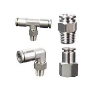 Raccord de tuyau pneumatique en acier inoxydable 304, connecteur de tube d'air PCF PL PLF PB, 1/8 1/4 3/8 1/2 BSP, raccords de tuyauterie à dégagement rapide(6mm-1/8,PCF)
