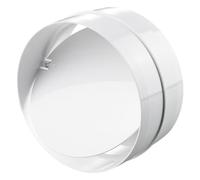 Raccord de tuyau rond avec clapet anti-retour 125 mm - Pour tuyau de ventilation - Raccord en PVC - Clapet anti-retour - En plastique ABS - Blanc - Diamètre : 125 mm