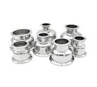 Raccord de tuyau sanitaire à trois pinces, hémisphérique, en acier inoxydable SS304, 1,5", 2", 2,5", 3", 4", 50,5/64/77,5/91/119 mm(64mm x 91mm,1PC_SS304)