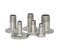 Raccord de tuyau sanitaire en acier inoxydable 304 de 6,35 mm 3/8" 1/2" fileté mâle à trois colliers de serrage (3 l8 x 40 mm)