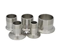 Raccord de tuyau sanitaire en acier inoxydable 304 fileté mâle à trois colliers de serrage (2,5 x 40 mm)