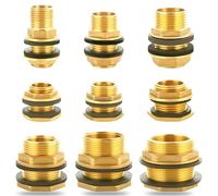 Raccord de tuyauterie en laiton for réservoir d'eau, 1 pièce, 1/2" - 2", mâle x femelle, étanche, for aquarium.(G1Inch Male X G3I4 Female)