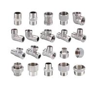 Raccord de tuyauterie en T à filetage interne 1/2 3/4 en acier inoxydable 304, coude réducteur, adaptateur, coupleur, coupleur(13,50 Pcs)