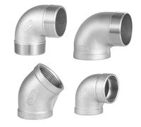 Raccord de tuyauterie fileté femelle en acier inoxydable SS304, coude à 90 degrés F/F, réducteur, 1 pièce(45 D Female thread,1/8")