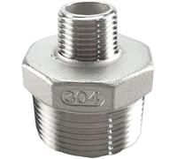 Raccord de tuyauterie mâle fileté 2 pièces en acier inoxydable 304, réducteur, mamelon hexagonal DN8 - DN50 - Durable et fiable(DN50-DN15)