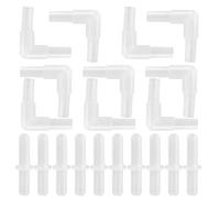 Raccord de vanne d'air d'aquarium Connecteurs de conduite de vanne d'air à 2 voies Tubulure en ligne en plastique avec 10 coudes à angle droit et 10 passes droites, pour un diamètre intérieur de 4 mm