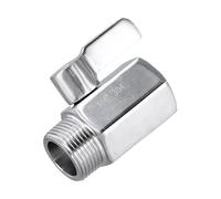 Raccord de vanne d'arrêt de tuyau d'arrosage en acier inoxydable de 1,9 cm - Robinet à boisseau sphérique robuste avec interrupteur marche/arrêt quart de tour, filetage GHT - Convient à un usage