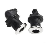 Raccord de ventilation de cale à travers la coque pour systèmes de tuyauterie marine, pont de bateau, trou de drainage en nylon pour plomberie de yacht (1,9 cm)