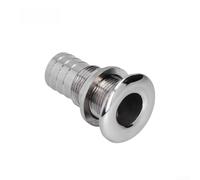 Raccord de vidange 316 SS Thru Hull compatible avec l'eau salée avec évent barbelé et filetage partiel pour yacht et bateaux marins (1,27 cm)