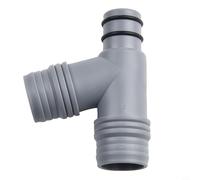 Raccord de vidange d'évier en polypropylène pour évier de cuisine avec trou de trop-plein gris compatible avec tuyaux en caoutchouc préinstallés pour anneau en T avec filetage (A)