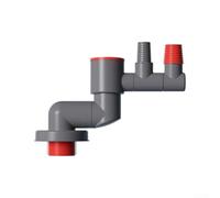 Raccord de vidange mural ABS avec joint anti-odeur pour évier de cuisine et machine à laver - Flexible - Rotatif à 360° - Gris - Taille standard