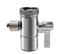 Raccord d'eau 3/8" OD - Robinet en cuivre nickelé - Valve d'inversion - Filetage intérieur M22 - Filtre à osmose inverse RO - Purificateur d'eau - Valve de commutation pour systèmes de filtration