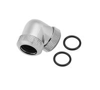 Raccord D'extension Mâle à Femelle G1/4 ", Tube G1/4 PETG 14 Mm (5/8 ") OD Refroidissement par Raccord à Double Compression à 90 Degrés, Raccord D'adaptateur D'amélioration Rotatif (Argent)