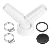 Raccord double évacuation - Adaptateur Y 1 pouce - Entrée 19-24 mm - Sortie DN 25 - 2 colliers de serrage inclus