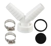 Raccord double évacuation lave-linge en Y, adaptateur 20-31mm pour machine à laver et sèche-linge, connecteur de vidange universel avec 2 colliers de serrage, pour lave-vaisselle et siphon