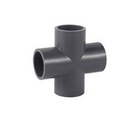 Raccord droit à 3 ou 4 voies, diamètre intérieur 20 mm, 25 mm ou 32 mm, en PVC, for tuyau d'arrosage de jardin ou de pelouse, bricolage, étagère.(Gray,4-way 25mm)