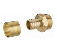 Raccord droit à glissement pour tube PER NOYON & THIEBAULT - Ø 16 mm à visser mâle M1/2' (15x21) Bague en laiton - 3186-1516L1 G