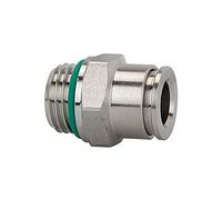 Raccord droit à six pans extérieurs G 1/8 a., pour tuyau extérieur Ø 4 mm, pression de travail max. 15 bar, acier inoxydable 1.4404