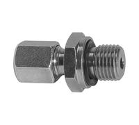 Raccord droit à visser G 3/4 A, diamètre extérieur du tube 15 mm, PN max. 315 bar, SW1 27, SW2 32, acier galvanisé, joint souple.