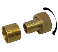 Raccord droit avec écrou libre à glissement laiton F 15 x 21 pour tube en per