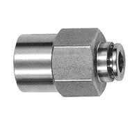 Raccord droit hexagonal extérieur G 1/4 I pour tuyau extérieur Ø 10 mm, pression de travail max. 20 bar, acier inoxydable 1.4404.