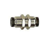 Raccord droit Schott « click-clock » M14 x 1,0 pour tuyau extérieur Ø 5 mm, pression de travail max. 16 bar, laiton nickelé