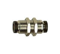 Raccord droit Schott « click-clock » M15 x 1,0 pour tuyau extérieur Ø 8 mm, pression de travail max. 16 bar, laiton nickelé