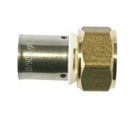 SOMATHERM FOR YOU - Raccord droit à sertir pour tube PER Ø16 - écrou tournant Femelle 20/27 (3/4''), Permet de raccorder un tube PER de diamètre Ø16