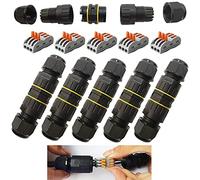Raccord Electrique Etanche, CESFONJER IP68 Connecteur Etanche, Boite de derivation etanche exterieur 3 Voies, pour Câble Ø 6 à 11mm (5pcs)