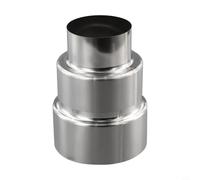 Raccord en acier inoxydable pour réduction du conduit de fumée et utilisation de tuyau de poêle (Ø90 mm/Ø60 mm)