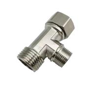 Raccord en cuivre 3 voies Uinon 3/8", 1/2", 3/4", filetage mâle/femelle, type T, adaptateur de réduction en laiton, raccords union(M1l2 x M3l8 x F1l2)