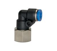 Raccord en forme de L bleu « Serie » - Rotatif - M5 i - Pour tuyau extérieur de 6 mm de diamètre - Pression de travail max. 15 bar - Plastique/MS vern.