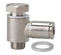 Raccord en forme de L - Métal - G 3/8 A - Pour tuyau extérieur de 12 mm de diamètre - Pression de travail max. 16 bar - Laiton nickelé