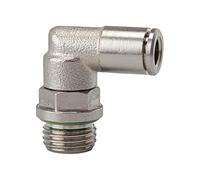 Raccord en forme de L - Métal - Rotatif - G 1/2 A - Pour tuyau extérieur de 16 mm de diamètre - Pression de travail max. 16 bar - Laiton nickelé