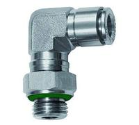 Raccord en L - Rotatif G 1/2 A - Pour tuyau extérieur de 10 mm de diamètre - Pression de travail max. 20 bar - Acier inoxydable 1.4404
