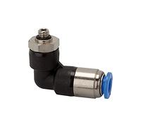 Raccord en L « Serie bleue » - Serie automatique - G 1/2 A - Pour tuyau extérieur de 12 mm de diamètre - 10 bar - Plastique/MS vern.