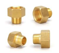 Raccord en Laiton for Nettoyeur Haute Pression, 1 Adaptateur de raccord de Tuyau M8 M10 M12 M14 M16 M18 M20, Filetage métrique Femelle vers mâle, connecteur en Laiton(F M14x1.5-M M12x1.25)