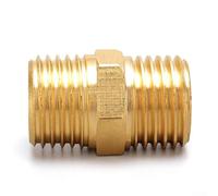 Raccord en laiton mâle mâle pour raccord de mamelon hexagonal 1/4 vers adaptateur hexagonal pour compresseur de raccordement de tuyau d'air en 3 (1 pièce)