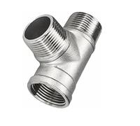 Raccord en T à 3 voies en acier inoxydable 304, connecteur de tuyau fileté femelle et mâle de 1/4 "à 1", Té réducteur Durable(1inch)