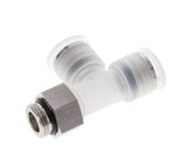 Raccord en T à angle droit 12mm x G3/8'' avec filetage mâle PA/Acier inoxydable EPDM FDA Rotatif
