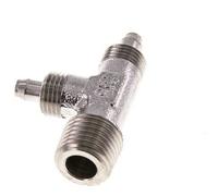Raccord en T à angle droit 6x4 & R1/4'' en acier inoxydable 1.4305 avec filetages mâles