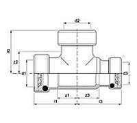 Raccord en T AIPS VSH Tectite TT25 22 x 22 x 15 mm, cuivre, réduit, non détachable