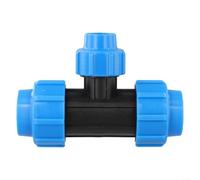 Raccord en T de réduction pour tuyaux en polyéthylène fabriqué à partir de PP avec joint à vis pour montage de conduite d'eau sans fusion (32 mm x 20 mm x 32 mm)