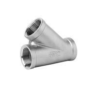 Raccord en T en forme de Y en acier inoxydable 304 - Joint oblique à 45 degrés, filetage interne de 1/4" à 2"(DN32)