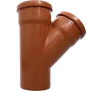 Raccord en T KG DN 110/45° PVC-U - Avec joint - Pour systèmes de drainage externes - Joint en caoutchouc - Installation des eaux usées - Système de canalisations